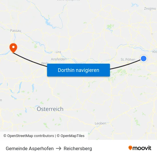 Gemeinde Asperhofen to Reichersberg map