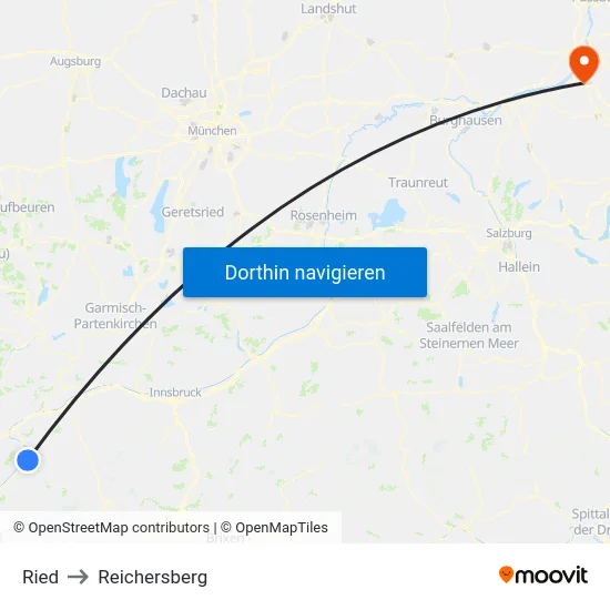 Ried to Reichersberg map