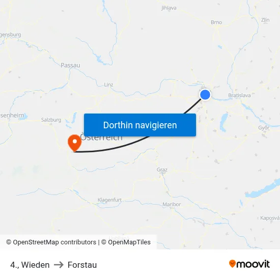 4., Wieden to Forstau map