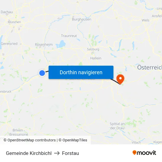 Gemeinde Kirchbichl to Forstau map