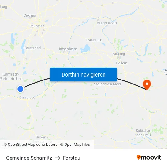 Gemeinde Scharnitz to Forstau map