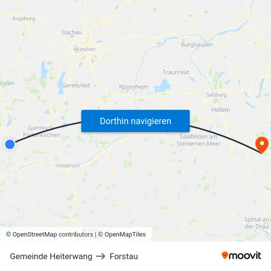 Gemeinde Heiterwang to Forstau map