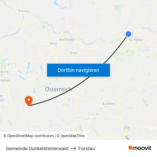 Gemeinde Dunkelsteinerwald to Forstau map