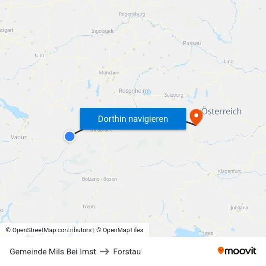 Gemeinde Mils Bei Imst to Forstau map