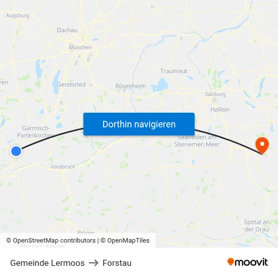 Gemeinde Lermoos to Forstau map