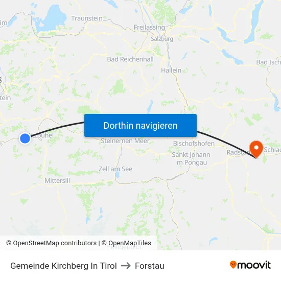 Gemeinde Kirchberg In Tirol to Forstau map