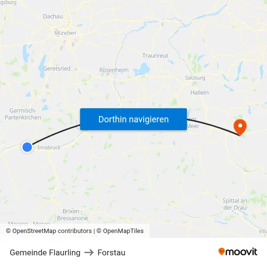 Gemeinde Flaurling to Forstau map