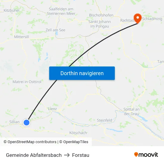 Gemeinde Abfaltersbach to Forstau map