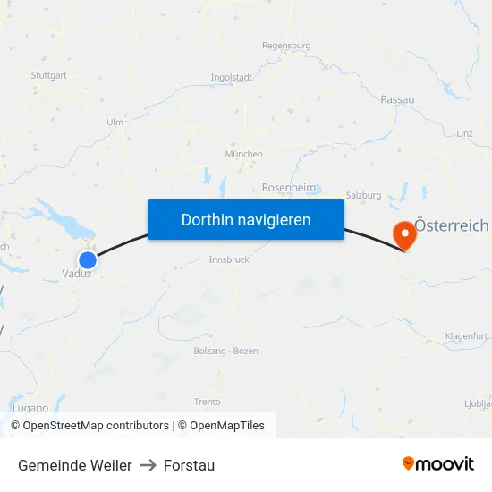 Gemeinde Weiler to Forstau map