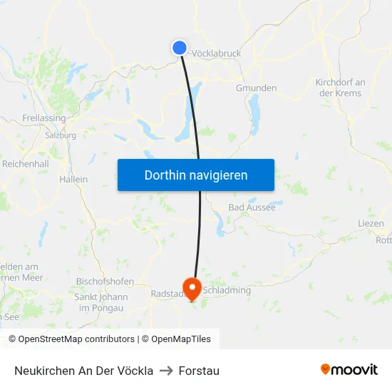 Neukirchen An Der Vöckla to Forstau map