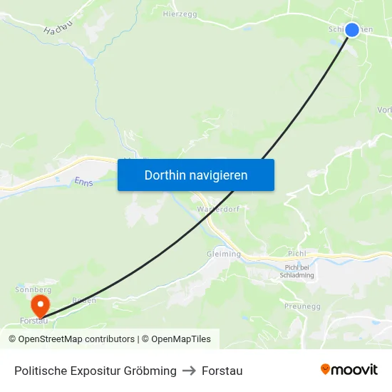 Politische Expositur Gröbming to Forstau map