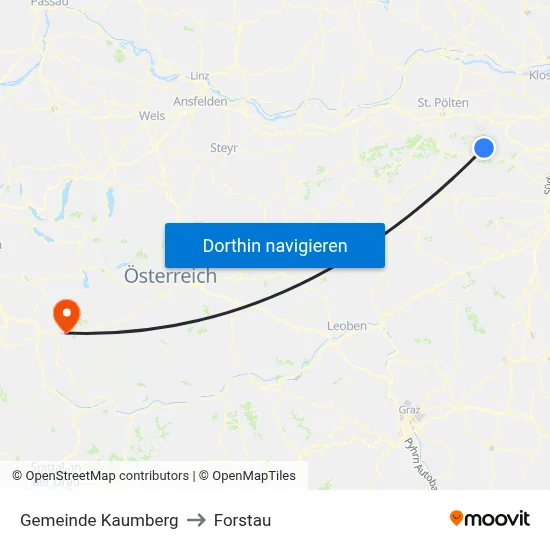 Gemeinde Kaumberg to Forstau map