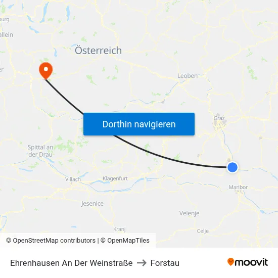 Ehrenhausen An Der Weinstraße to Forstau map