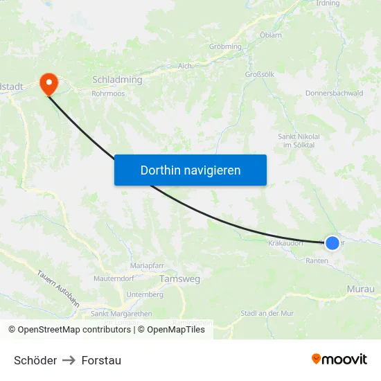 Schöder to Forstau map