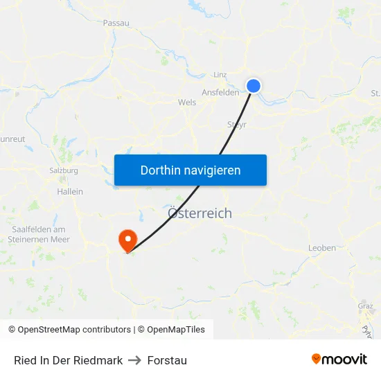 Ried In Der Riedmark to Forstau map