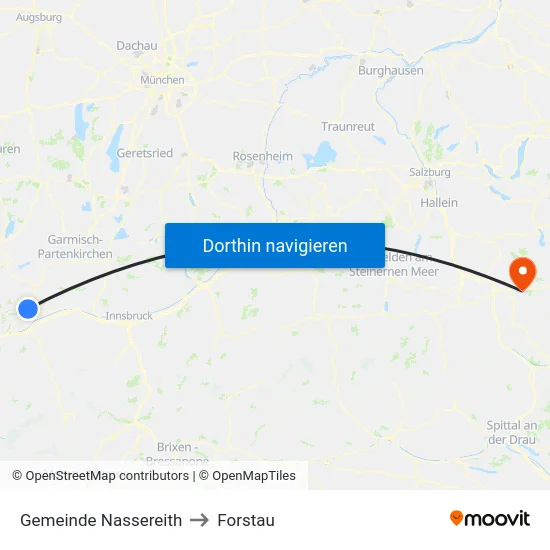 Gemeinde Nassereith to Forstau map