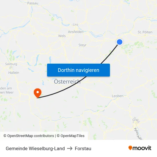 Gemeinde Wieselburg-Land to Forstau map