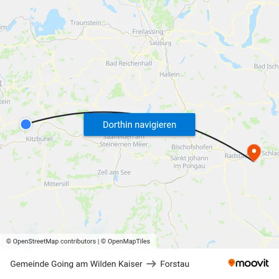 Gemeinde Going am Wilden Kaiser to Forstau map