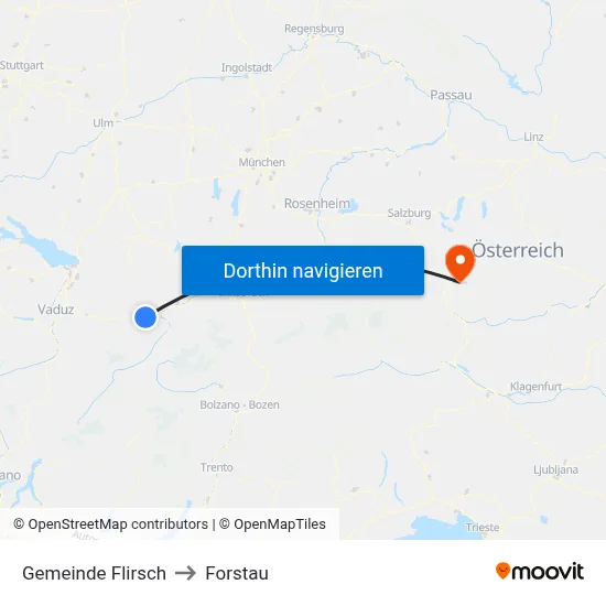Gemeinde Flirsch to Forstau map