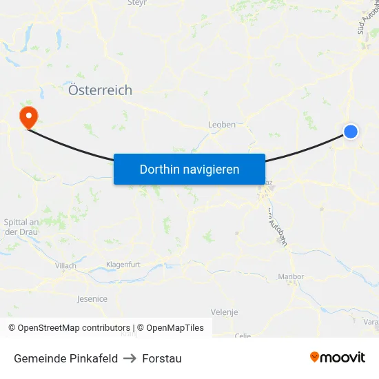 Gemeinde Pinkafeld to Forstau map
