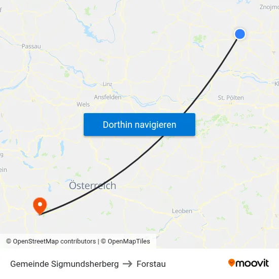 Gemeinde Sigmundsherberg to Forstau map