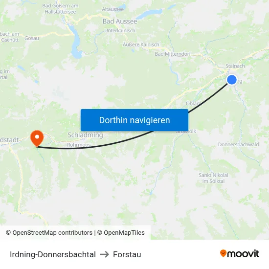 Irdning-Donnersbachtal to Forstau map