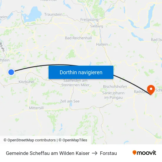Gemeinde Scheffau am Wilden Kaiser to Forstau map