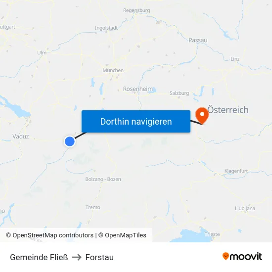 Gemeinde Fließ to Forstau map