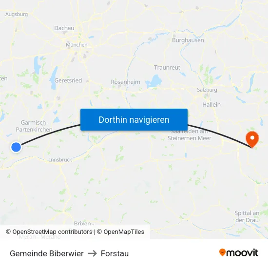 Gemeinde Biberwier to Forstau map