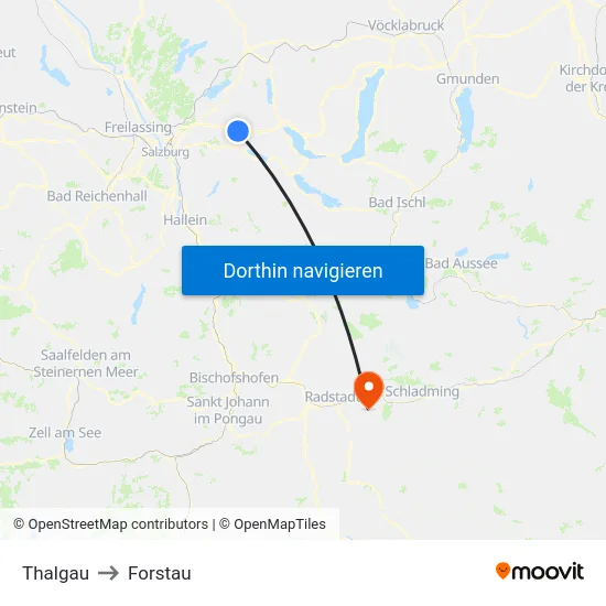 Thalgau to Forstau map