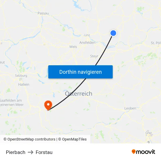 Pierbach to Forstau map