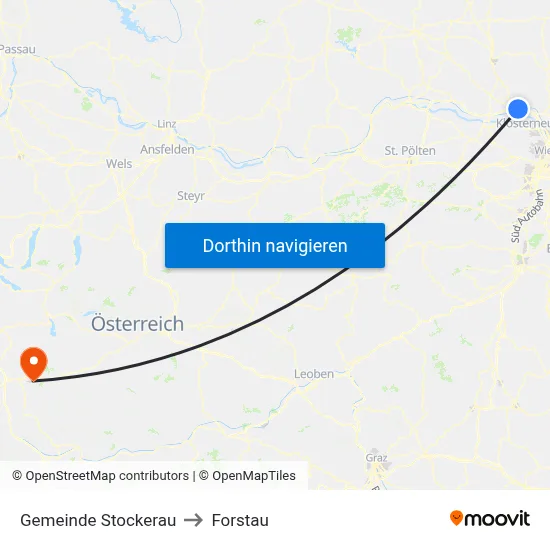 Gemeinde Stockerau to Forstau map