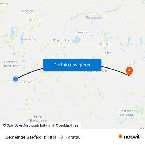 Gemeinde Seefeld In Tirol to Forstau map