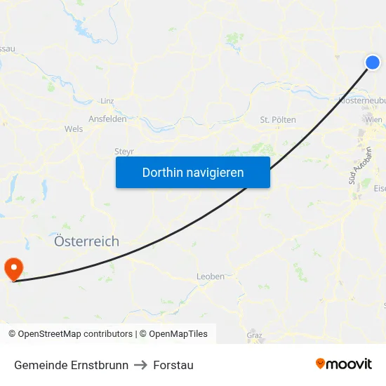 Gemeinde Ernstbrunn to Forstau map