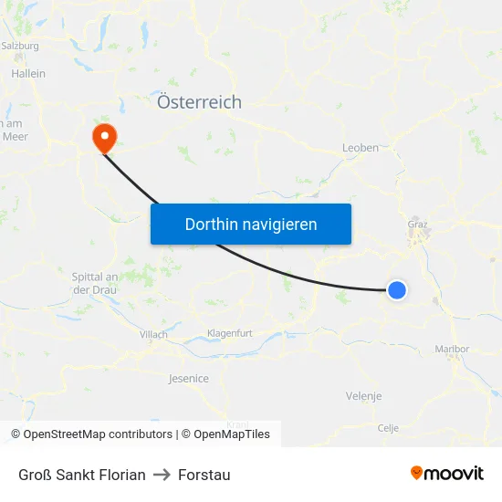 Groß Sankt Florian to Forstau map