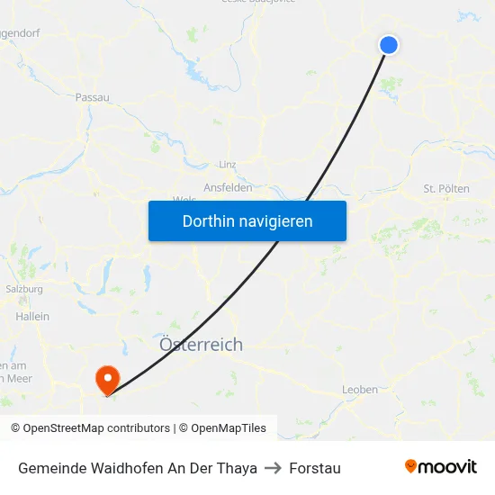 Gemeinde Waidhofen An Der Thaya to Forstau map