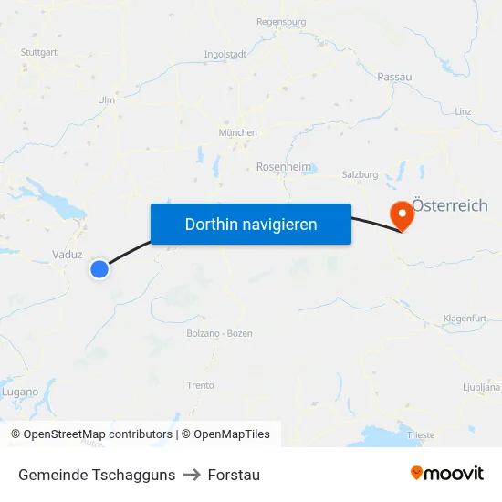 Gemeinde Tschagguns to Forstau map