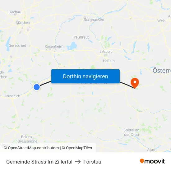 Gemeinde Strass Im Zillertal to Forstau map