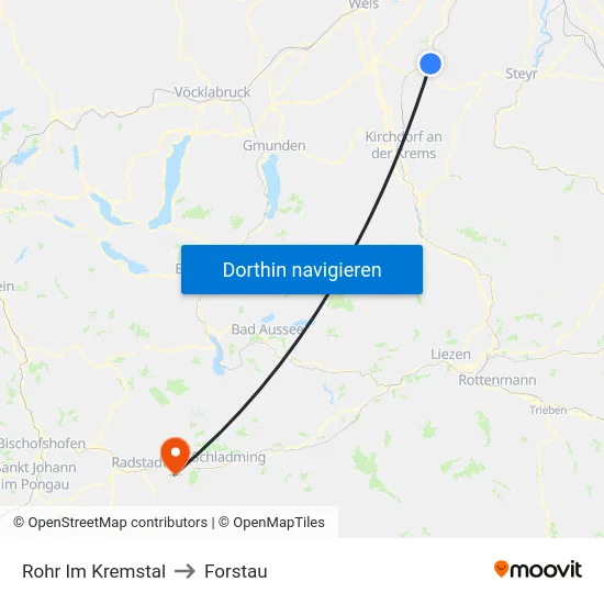 Rohr Im Kremstal to Forstau map