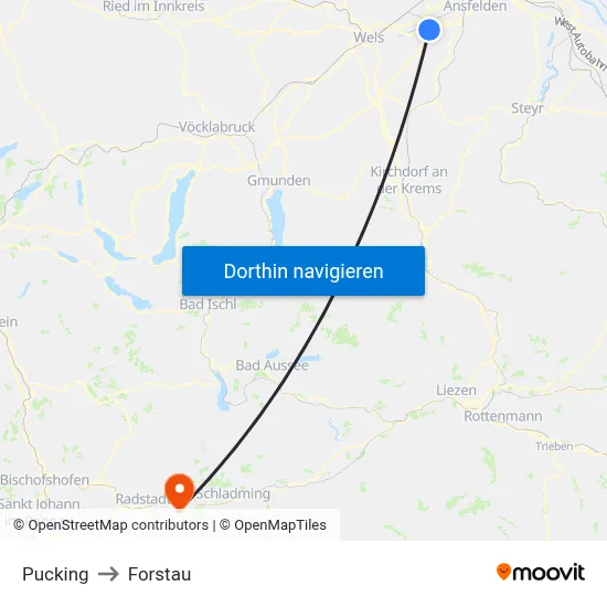 Pucking to Forstau map
