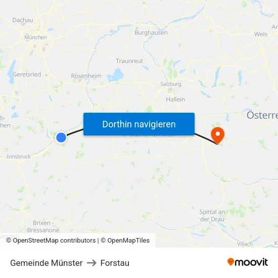 Gemeinde Münster to Forstau map