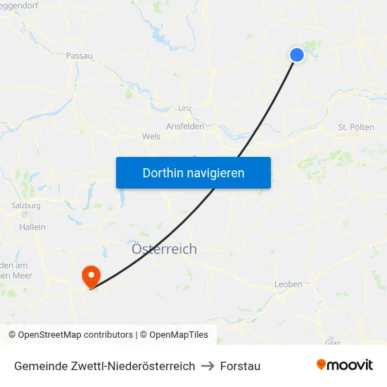 Gemeinde Zwettl-Niederösterreich to Forstau map