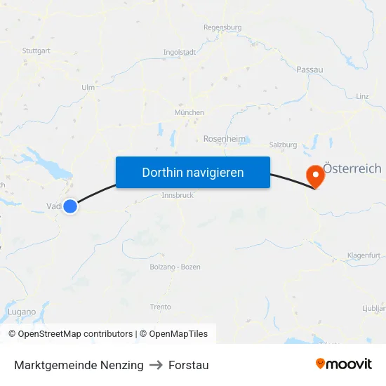 Marktgemeinde Nenzing to Forstau map