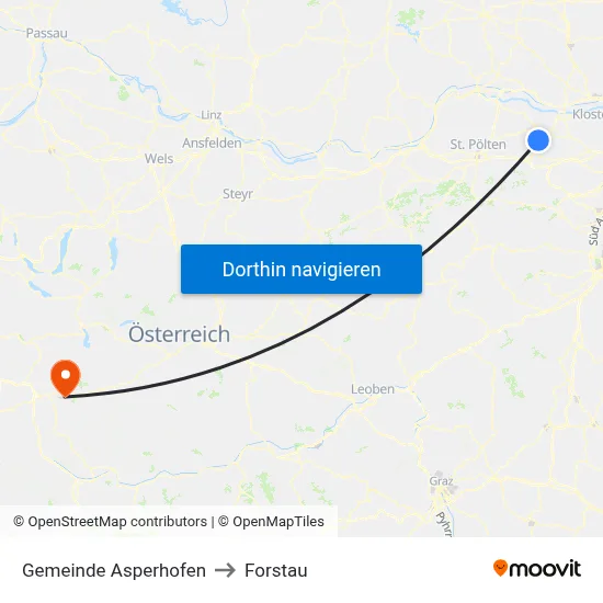 Gemeinde Asperhofen to Forstau map