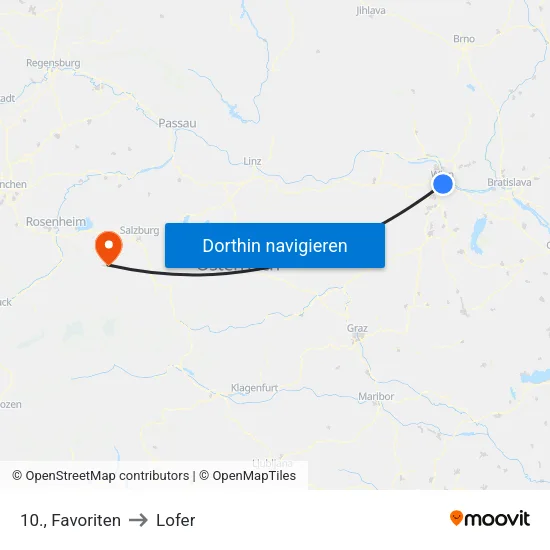 10., Favoriten to Lofer map