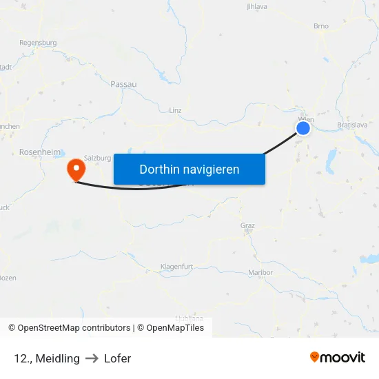 12., Meidling to Lofer map