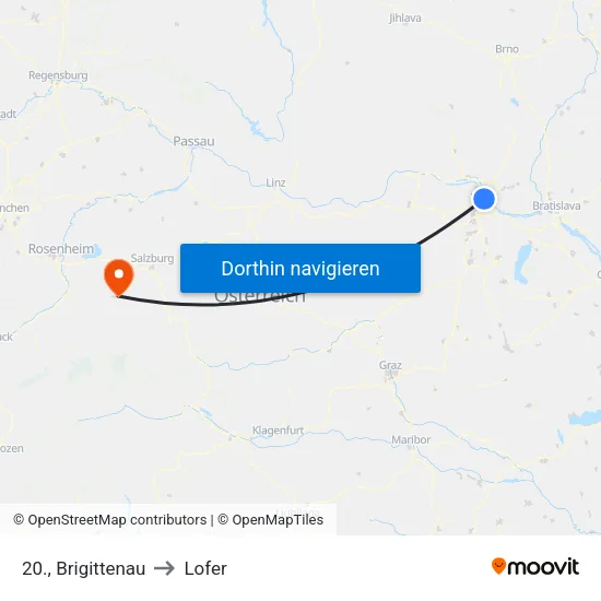 20., Brigittenau to Lofer map