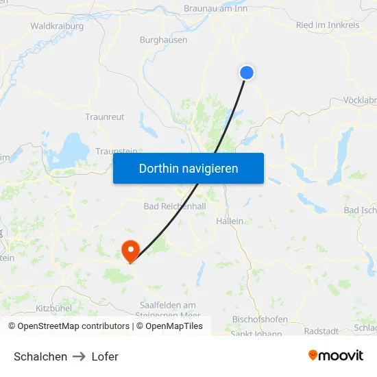Schalchen to Lofer map