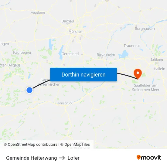 Gemeinde Heiterwang to Lofer map
