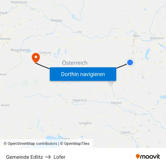 Gemeinde Edlitz to Lofer map